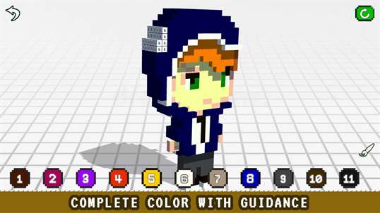 Anime 3D Color by Number - Voxel Coloring Book screenshot 2