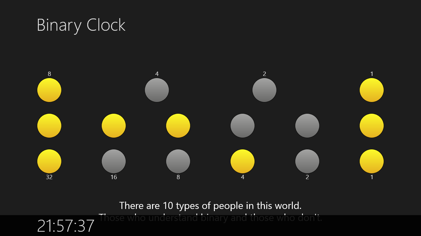 The Binary Clock for Windows 10