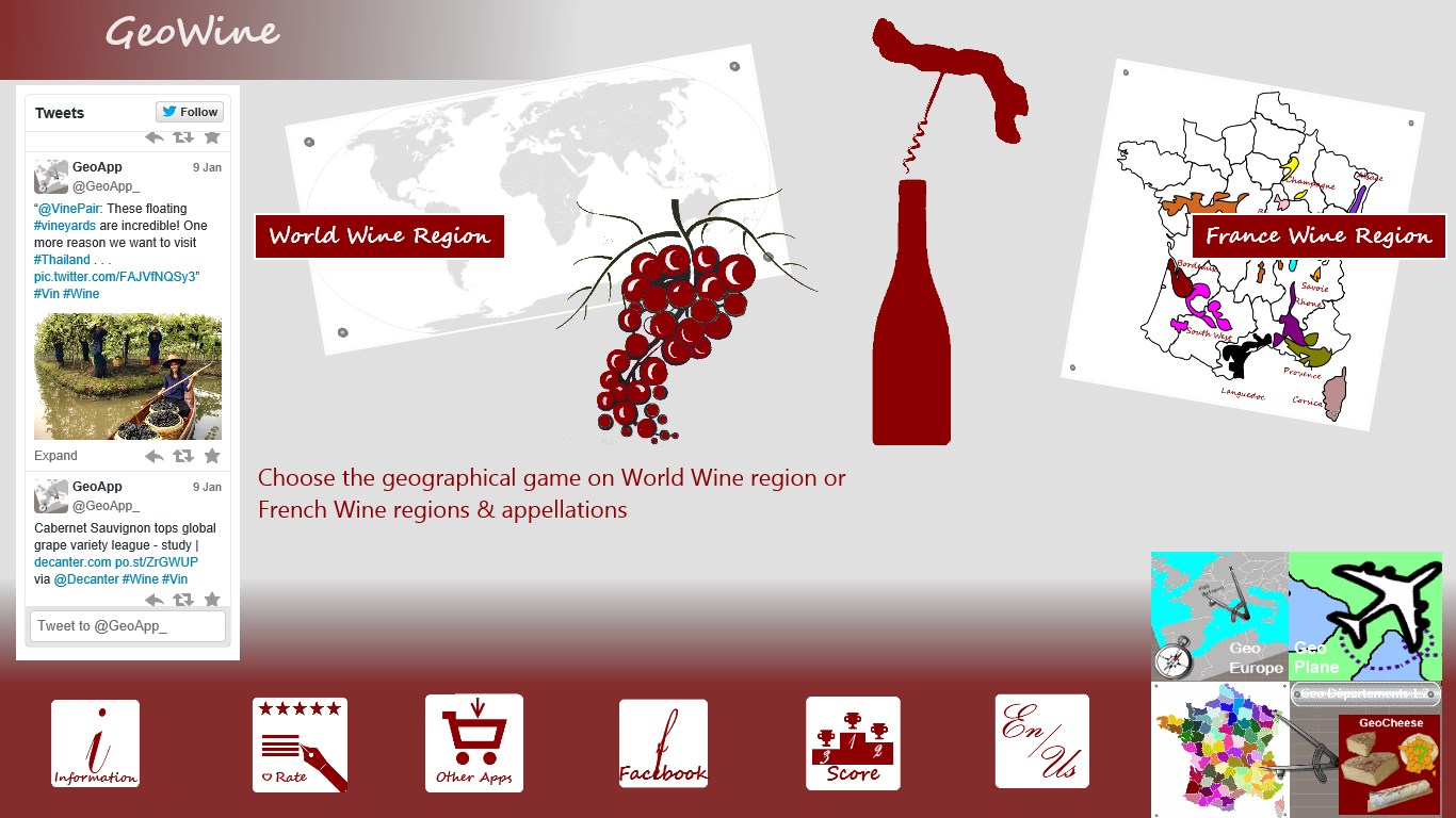 Wine World. Wine list of the World.