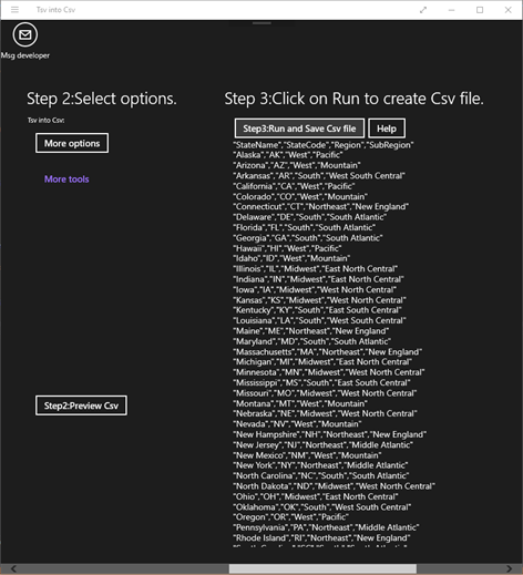 Tsv into Csv file Screenshots 2