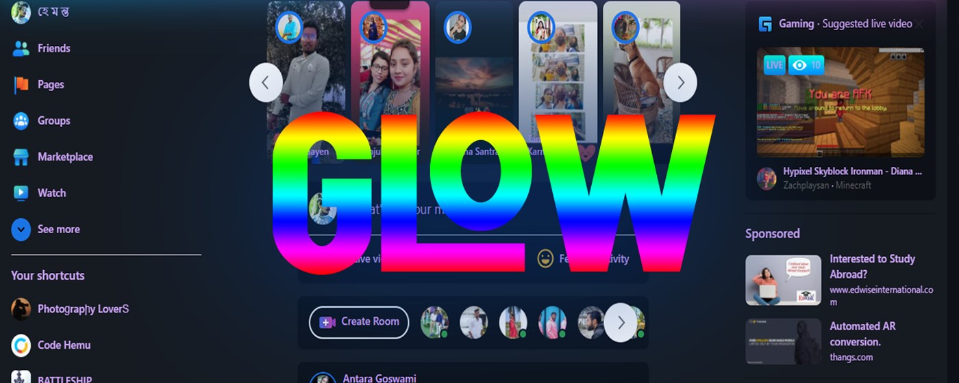 Glow Facebook™ marquee promo image