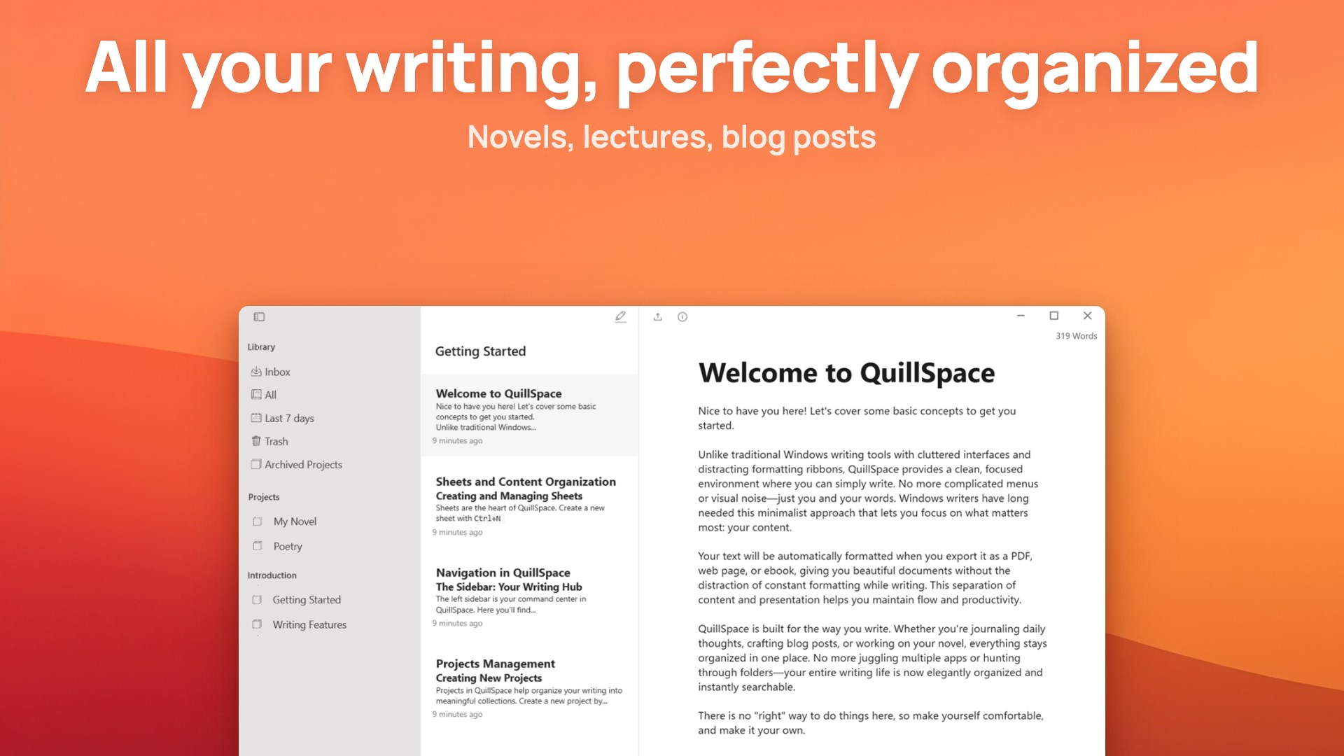 QuillSpace Writing : Book and Novel Writer screenshot