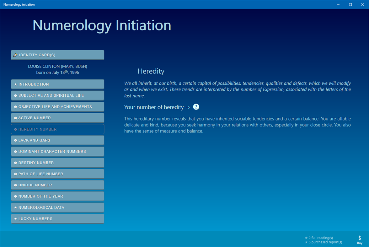 #5. Numerology Initiation (Windows) Ved: astrotools.online