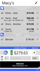 Shopper Calc screenshot 2