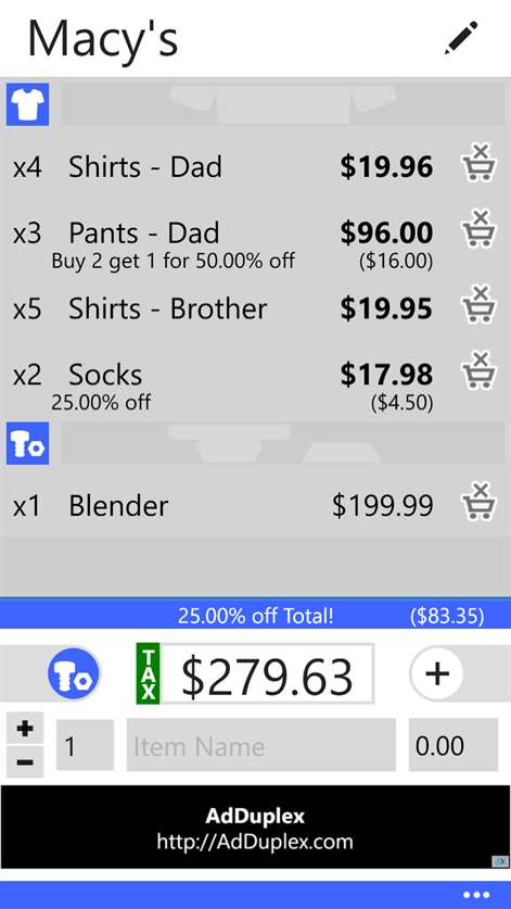 Shopper Calc Screenshots 2