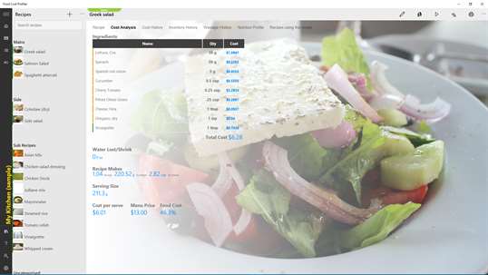 Food Cost Profiler screenshot 1