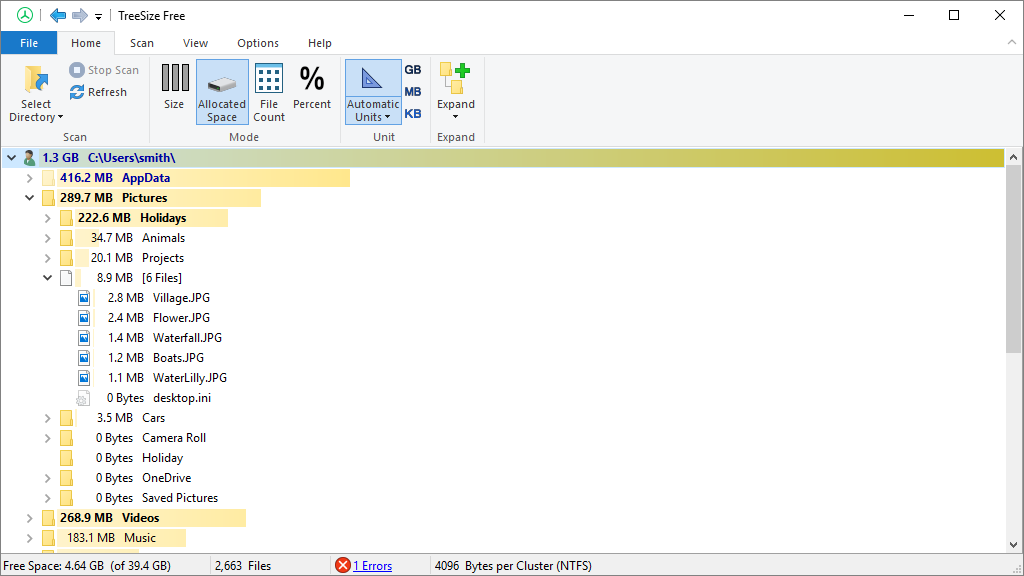 treesize gratuit en francais