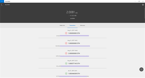 EtherWallet for Windows 10 Screenshot