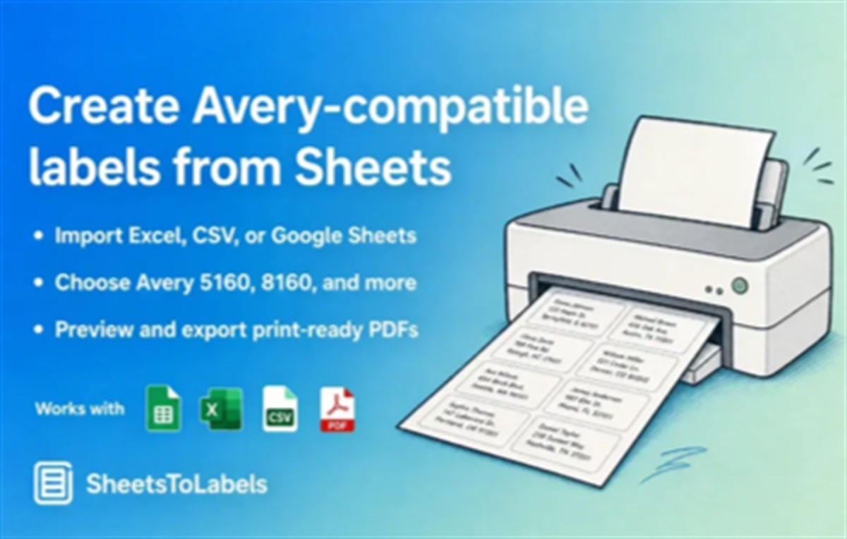 Avery Label Maker - Google Sheets™, CSV & Excel