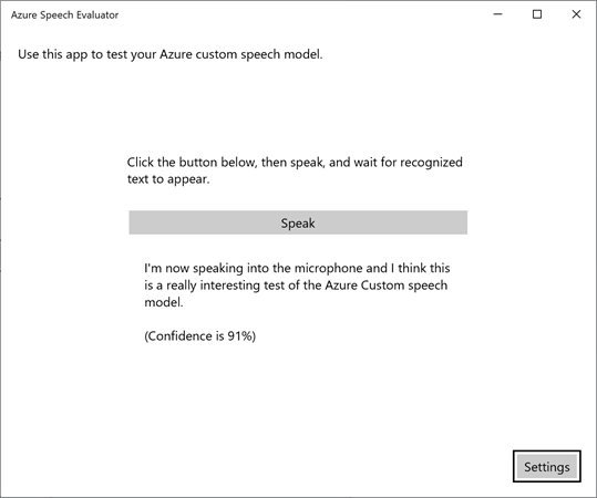 Azure Custom Speech Evaluator screenshot 1