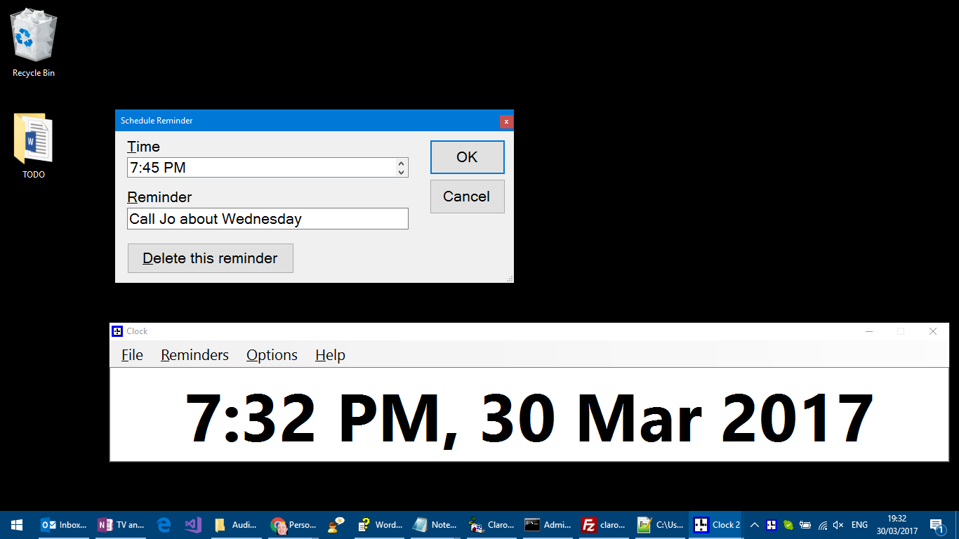 Accessible Clock for Windows 10