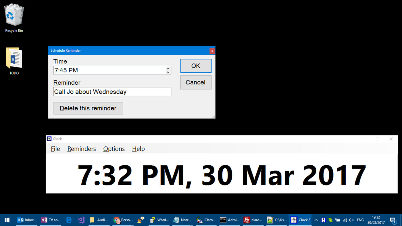 #2. Accessible Clock (Windows) 由: Alasdair King