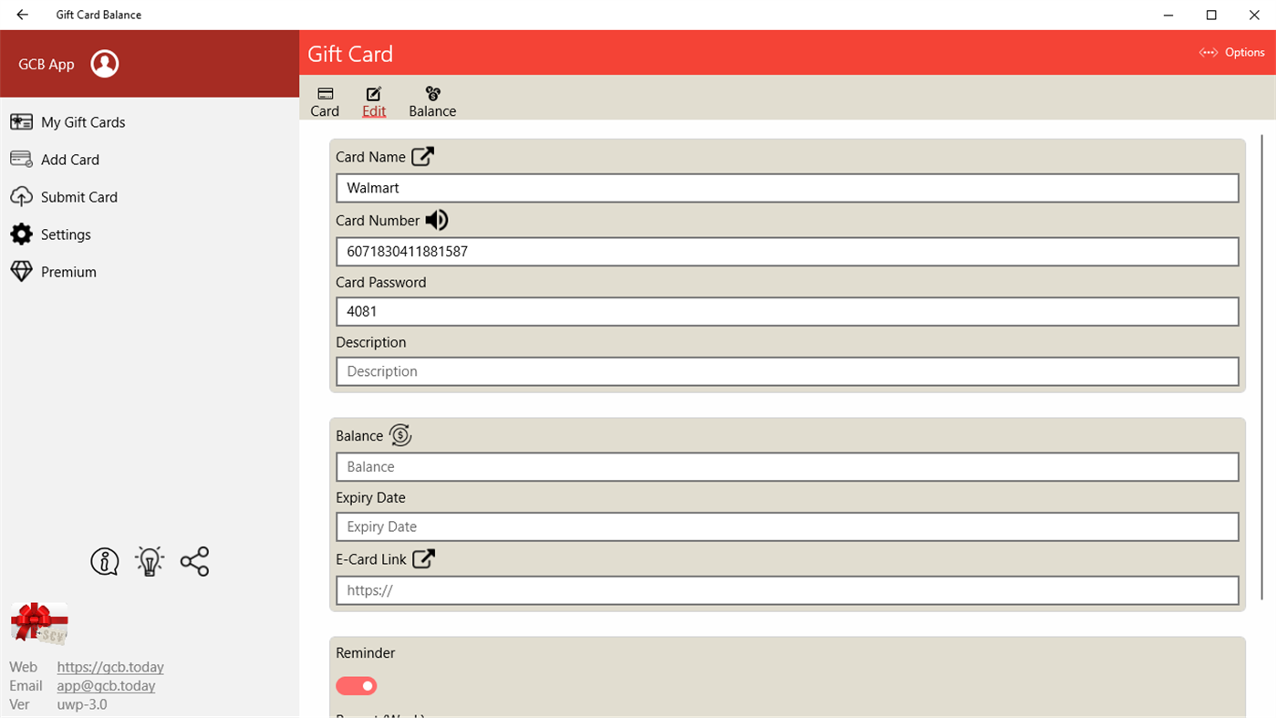 #6. Gift Card Balance (Windows) De: Aifen App