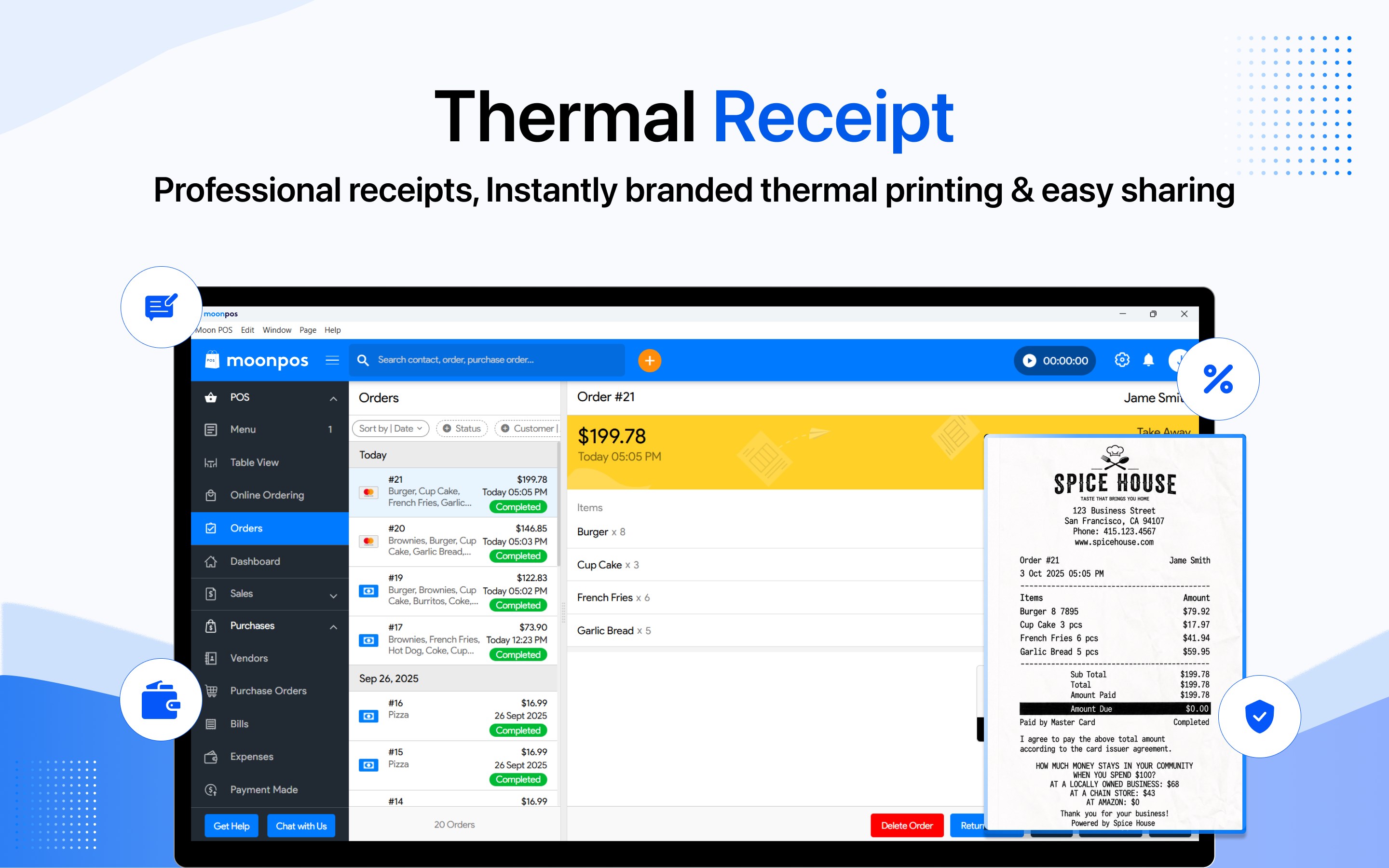 Point of Sale System for Small Business: Moon POS screenshot