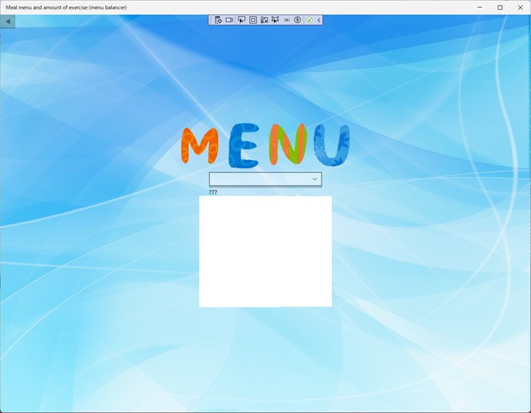 Meal menu and amount of exercise (menu balancer) - PC - (Windows)
