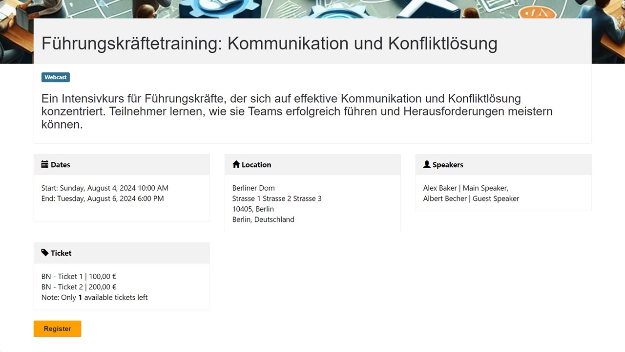 Snapshot 2 of Custom Event Portal - Solution Offer