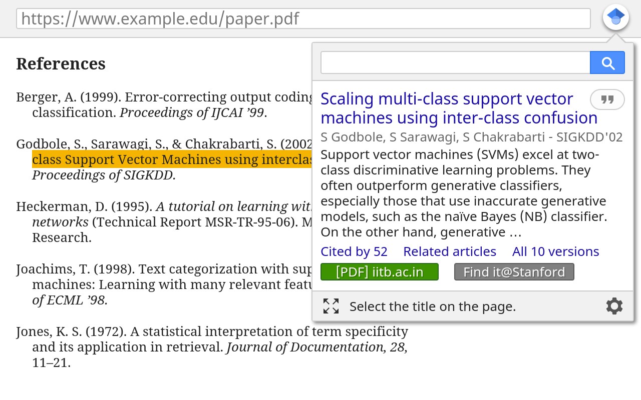 Google Scholar Button