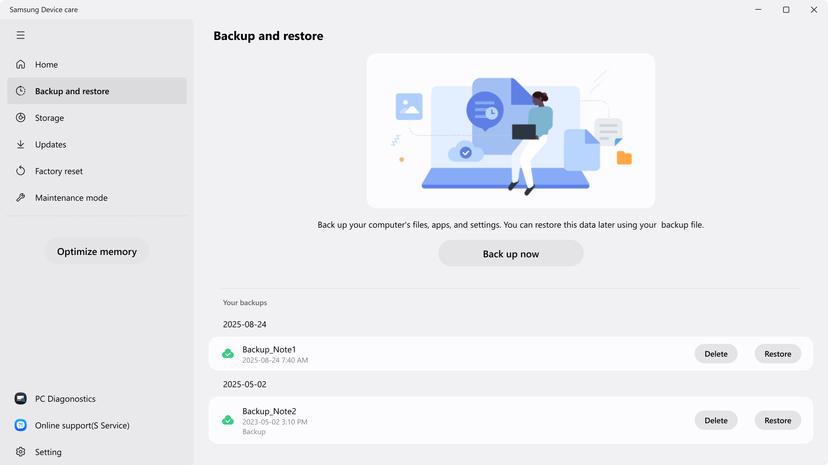 Samsung Device Care screenshot
