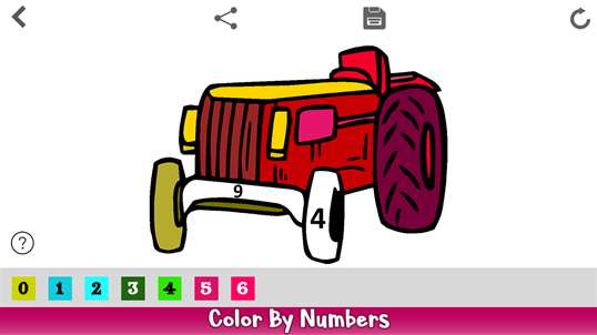 Tractors Color By Number - Vehicles Coloring Book screenshot 2