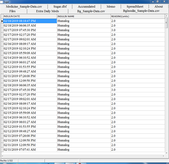 Sugar Spreadsheet Maker for Data Exported from iGluco screenshot 3