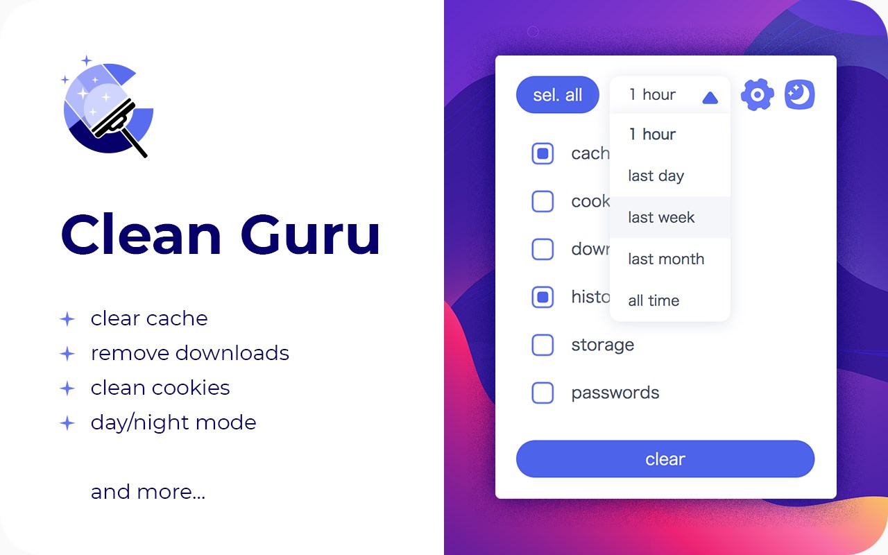 Clean Guru - cache & history cleaner