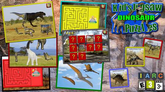 Kids Dinosaur Rex Jigsaw Puzzles - educational shape and matching children's game screenshot 1