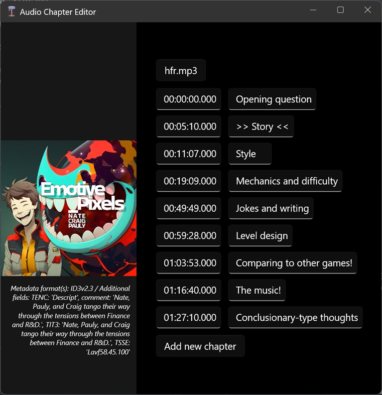 #2. Podcast Chapter Editor (Windows) Podle: Nate Stevens