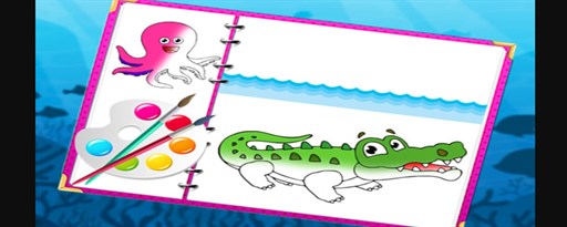 Sea Creatures Coloring Book Game marquee promo image