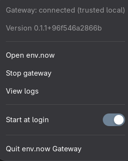 env.now Gateway screenshot