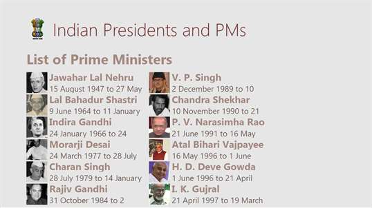 Indian Presidents and PMs screenshot 4