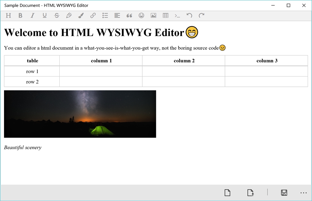 Wysiwyg editor