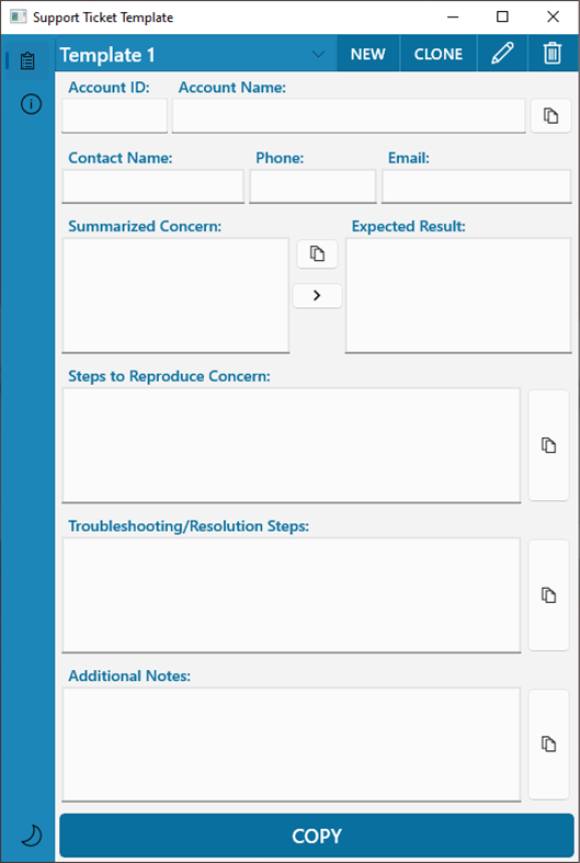 #1. Support Ticket Template (Windows) Podle: Banana Boat Software