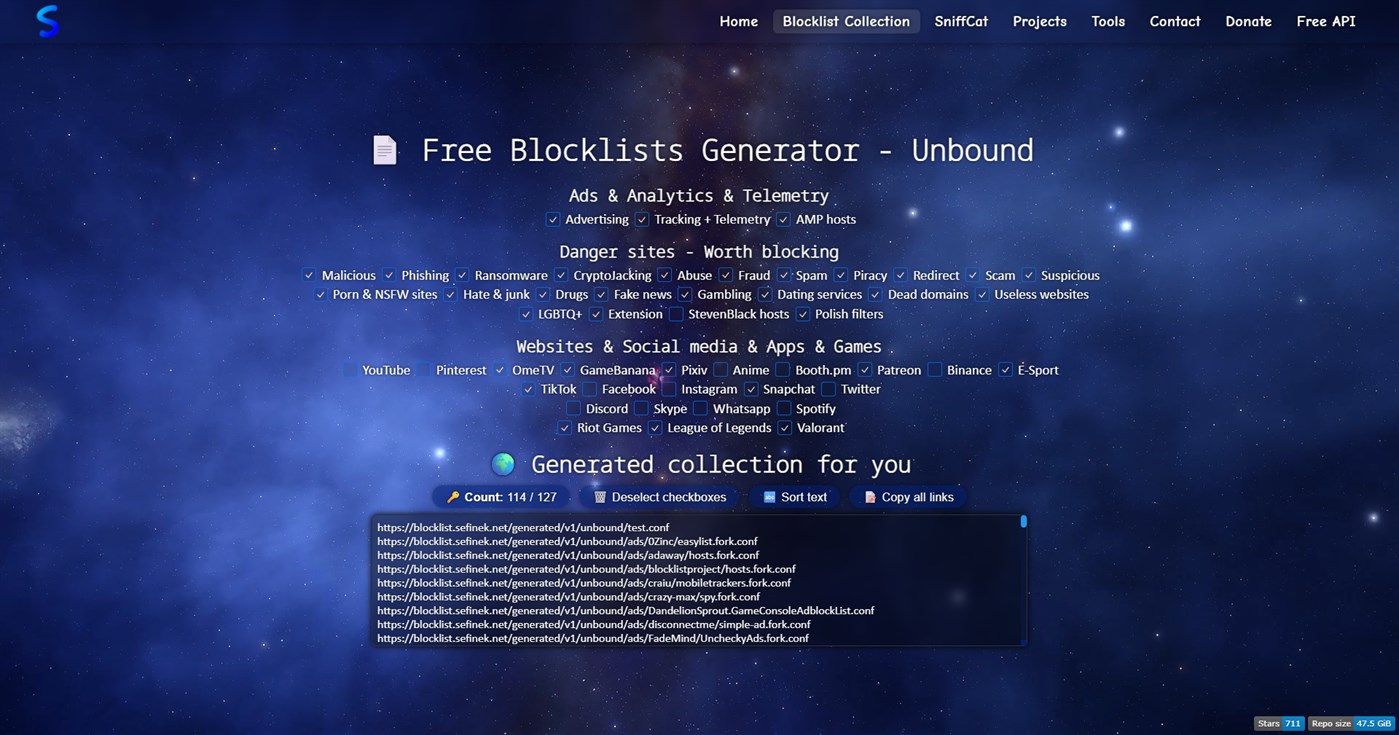 #8. Sefinek Blocklists (Windows) Av: Sefinek