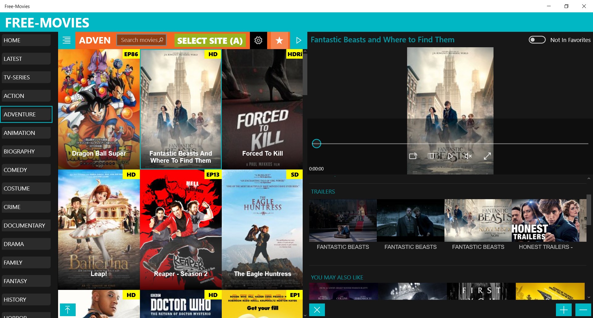 FreeMovies for Windows 10
