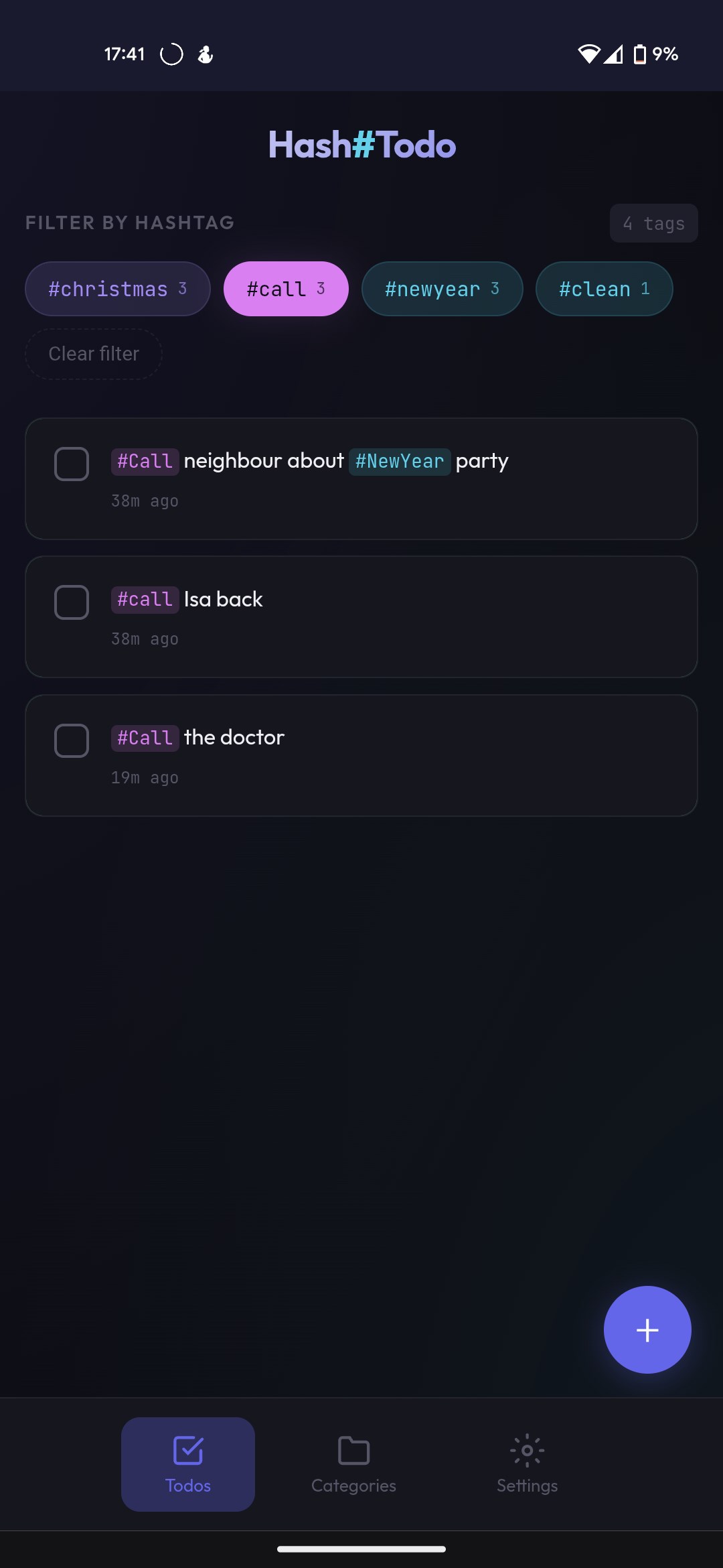 Hash#Todo screenshot