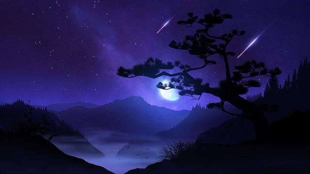 AAA Dynamic Scenes - Lonely Night Tree Dynamic Scene screenshot 1
