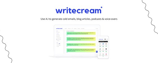 Writecream - AI-powered writing assistant marquee promo image