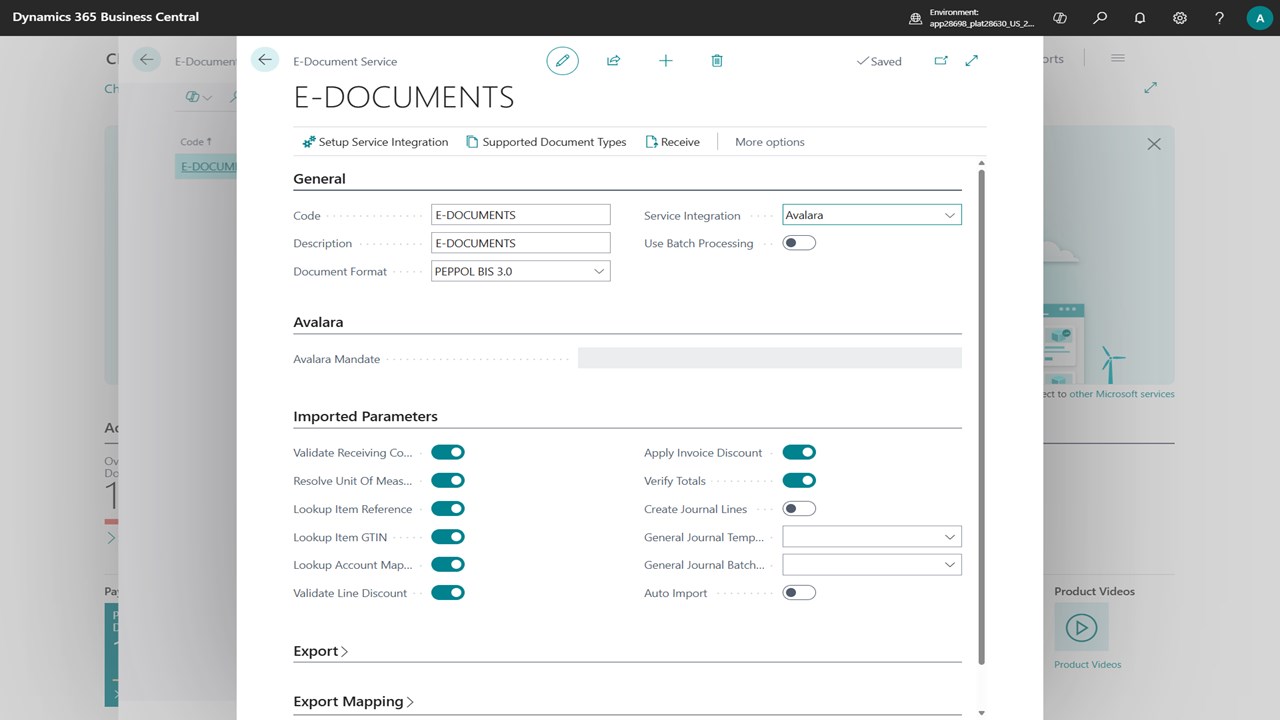 Snapshot 1 of E-Document Connector - Avalara