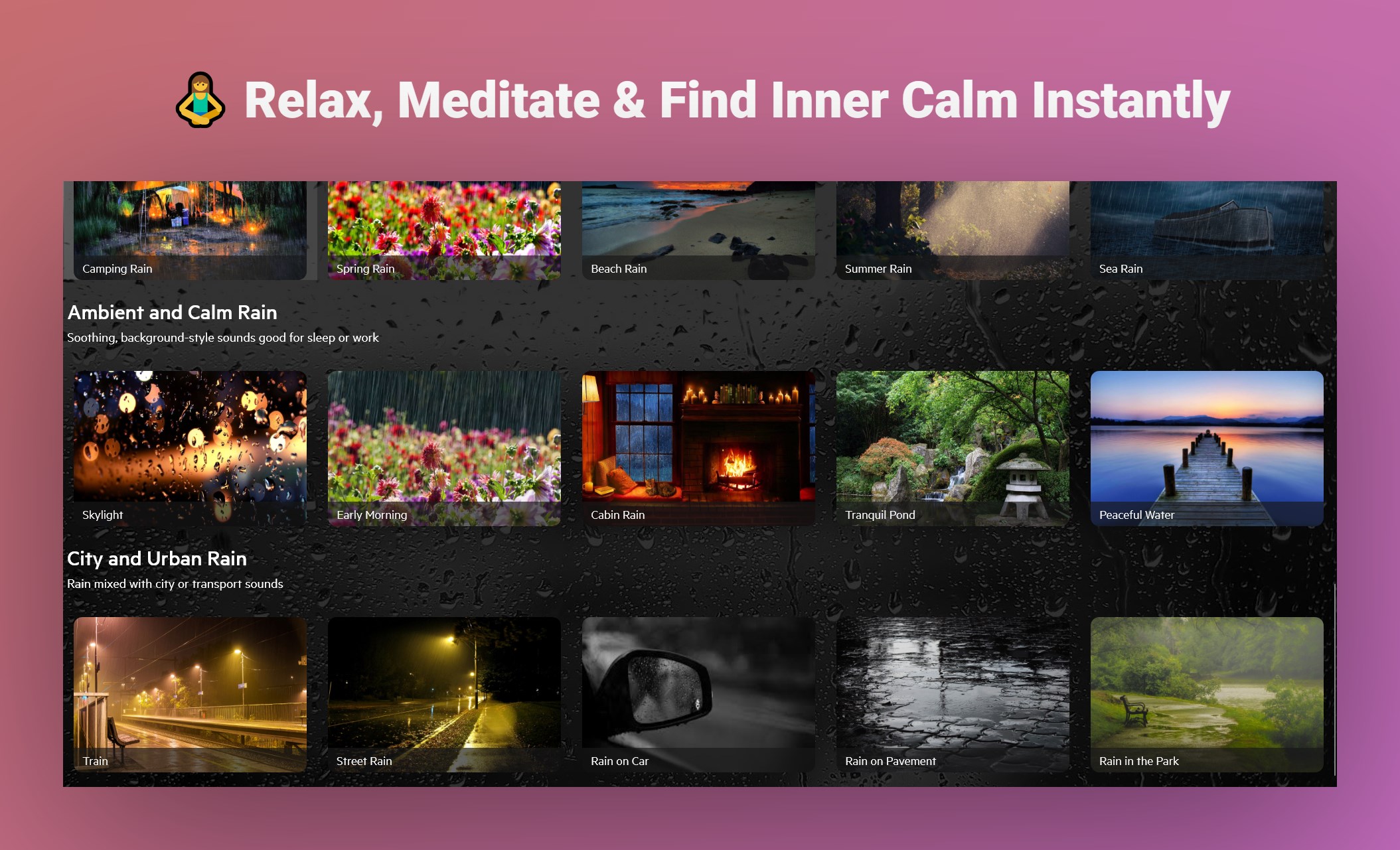 Relax Rain Sounds screenshot
