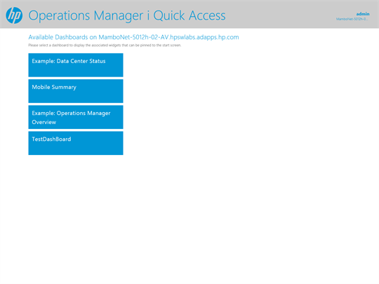 HP Operations Manager i Quick Access screenshot 1