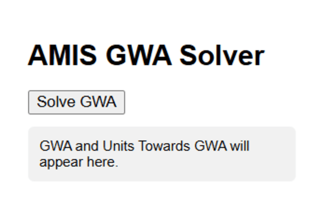 AMIS GWA Solver