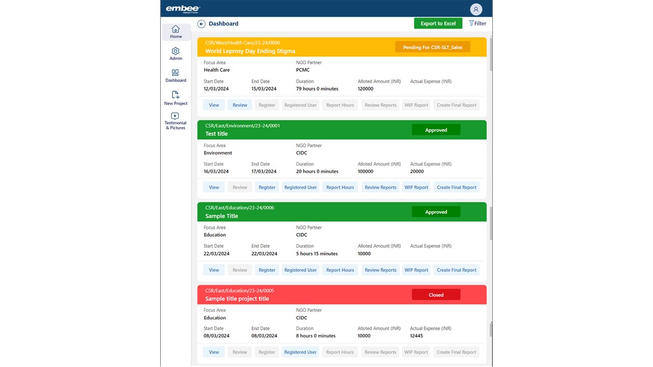 Snapshot 3 of Corporate Social Responsibility App by Embee