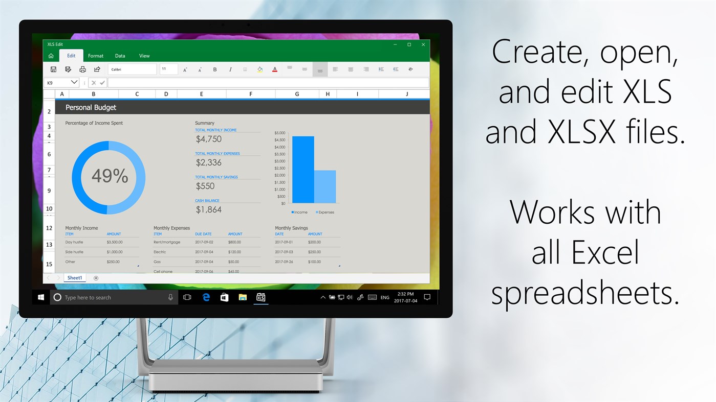#1. XLS Edit (Windows) โดย: Ballard App Craftery