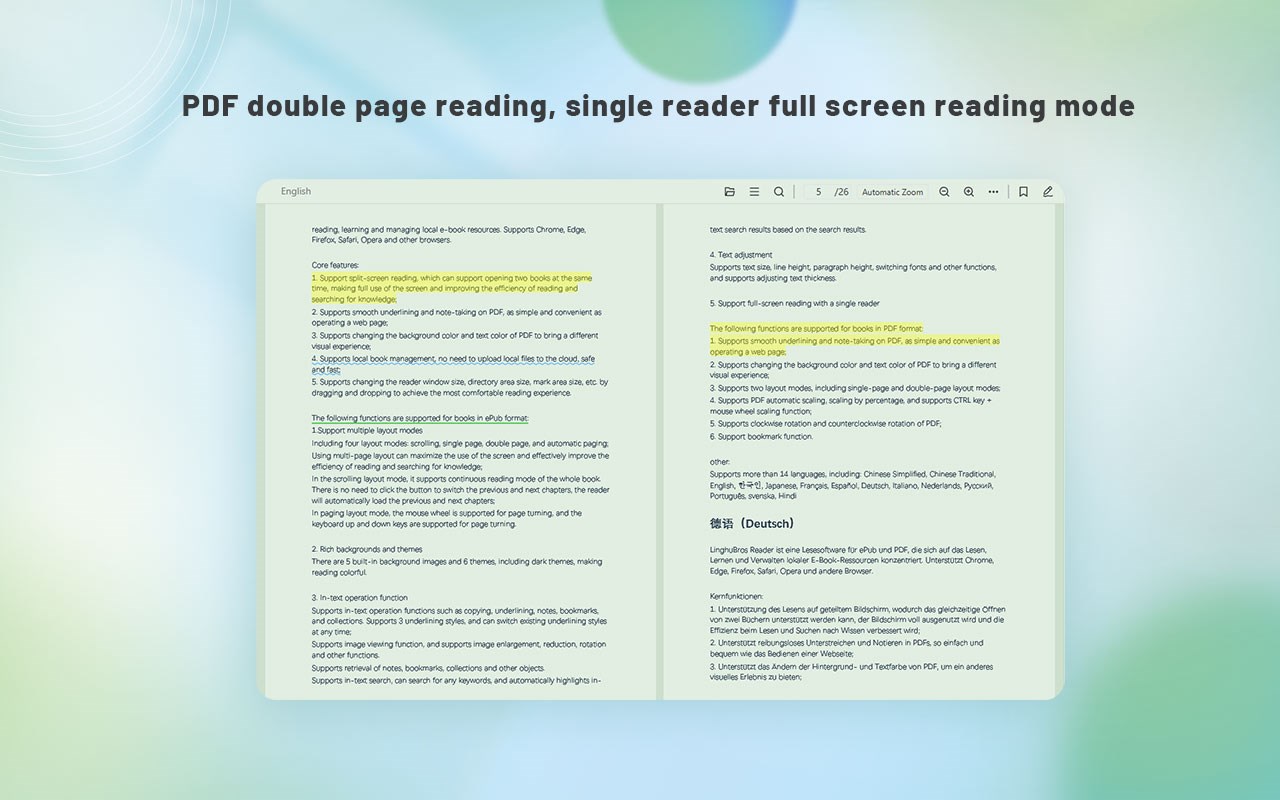 LinghuBros Reader for ePub and PDF