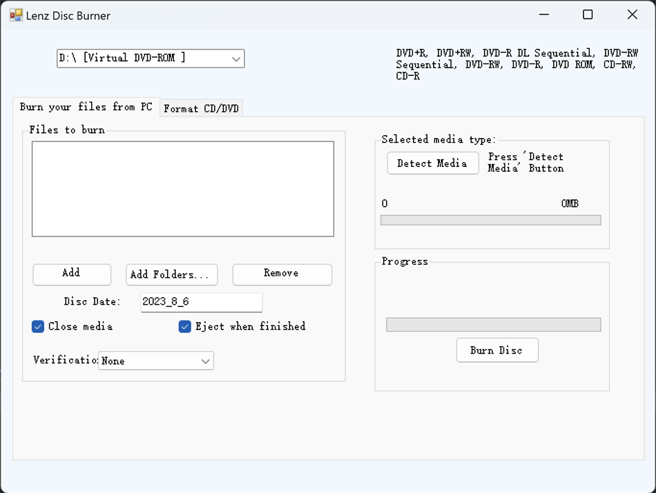 Quick Disc Burner (Windows) بواسطة: Goldenman Limited
