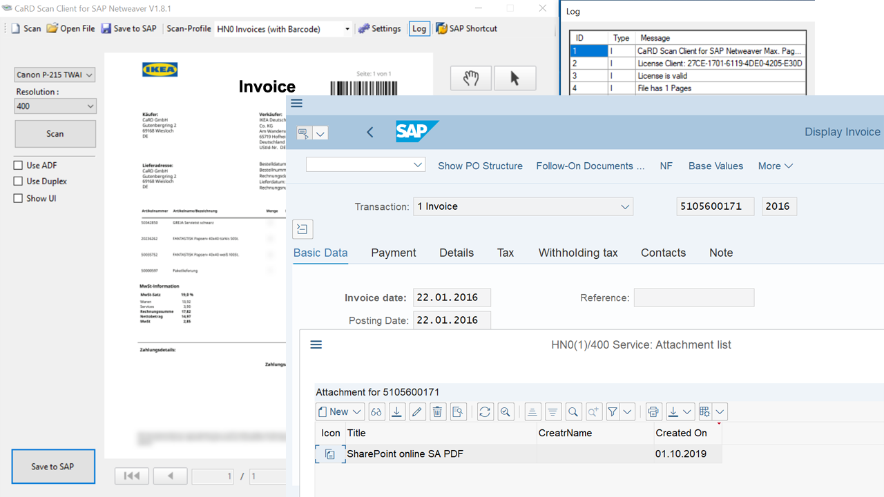 Snapshot 2 of Scan Client for SAP
