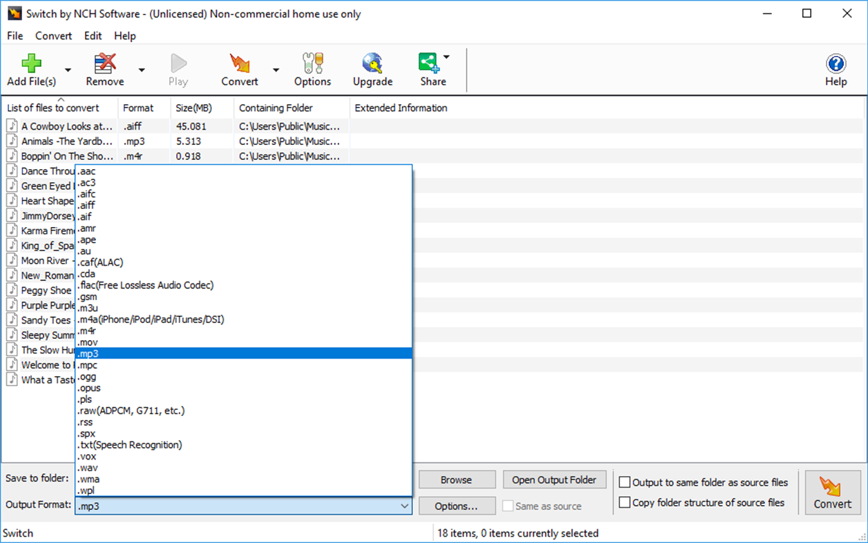 #1. Switch Sound File Converter Express Edition (Windows) Podle: NCH Software