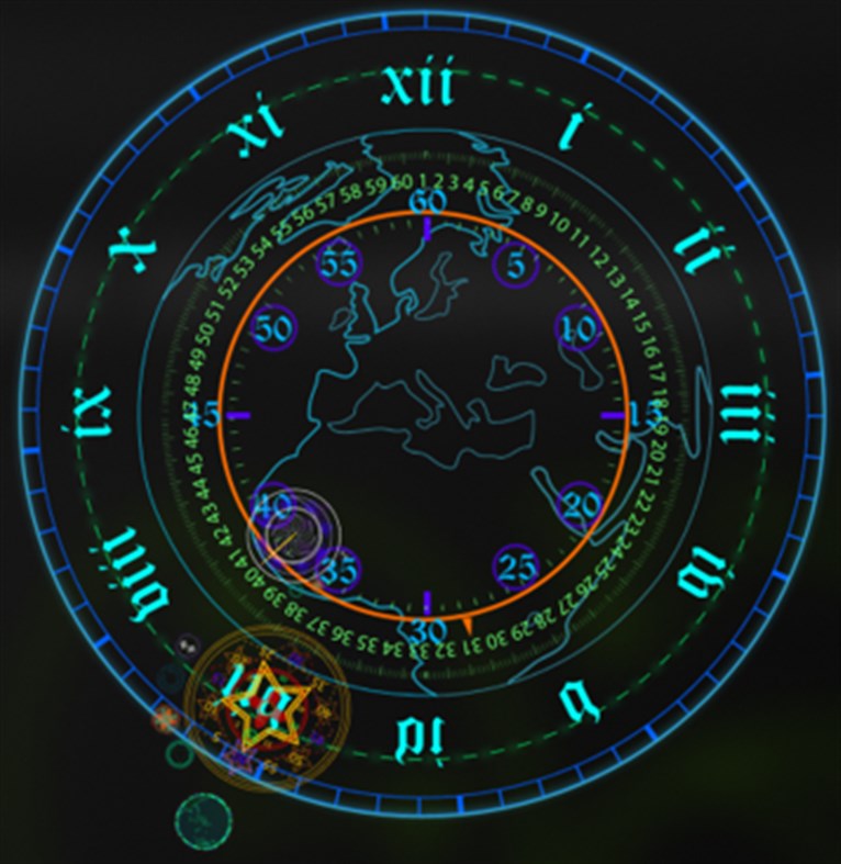 #1. Glyph Clock (Tunc Circulus) (Windows) 由: Digital Druid Designs