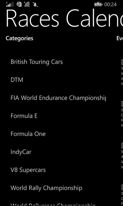 Races Calendar Screenshots 2