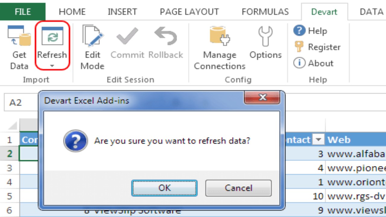 Snapshot 4 of Devart Connector for PostgreSQL from Excel